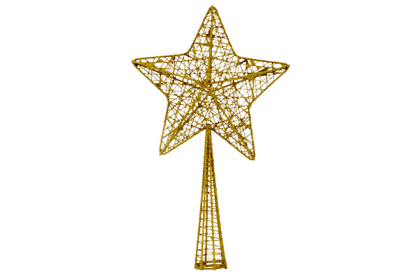 Kerstboompiek Star Glitter Goud 12x4xh28cm